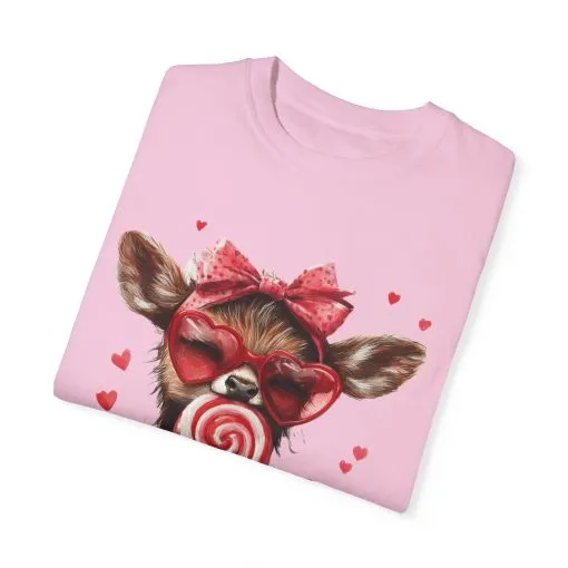 Cute Valentine’s Day Deer T-Shirt - Garment-Dyed Unisex Tee with Heart Design - Image 38