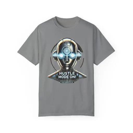 Hustle Mode On Unisex Garment-Dyed T-Shirt - Motivational Graphic Tee - Image 2