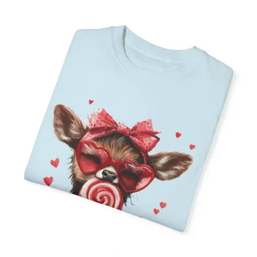 Cute Valentine’s Day Deer T-Shirt - Garment-Dyed Unisex Tee with Heart Design - Image 22