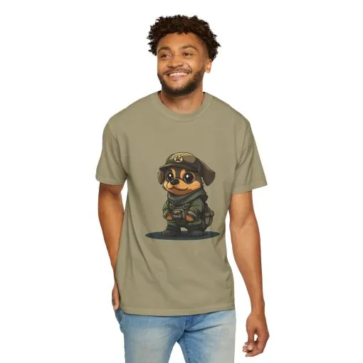 Cute Military Dog Graphic Unisex T-Shirt - Image 12