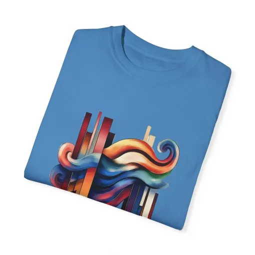 Colorful Abstract Art Unisex Garment-Dyed T-Shirt | Trendy Graphic Tee for Art Lovers - Image 18