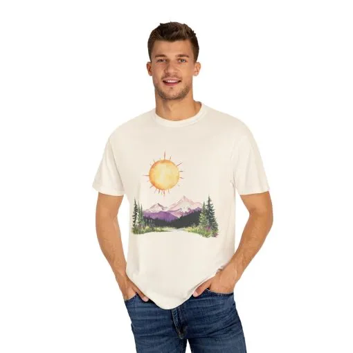 Sunrise Mountain Unisex T-shirt - Nature Lovers Tee - Image 7