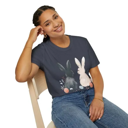 Cute Bunny Love Unisex Softstyle T-Shirt for Easter Celebrations - Image 50