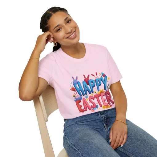 Easter Joy Unisex Softstyle T-Shirt - Spring Floral Design - Image 40