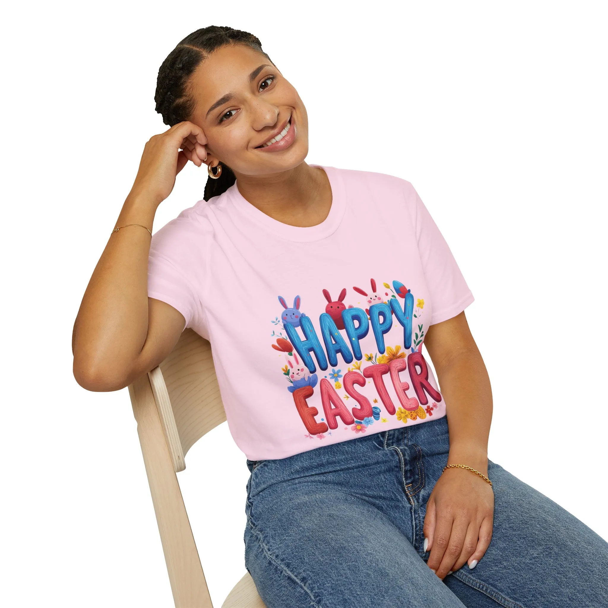 Easter Joy Unisex Softstyle T-Shirt - Spring Floral Design - Image 40