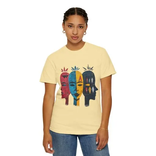 Vibrant Faces Unisex Garment-Dyed T-Shirt - Artistic Expression for Everyday Wear - Image 11