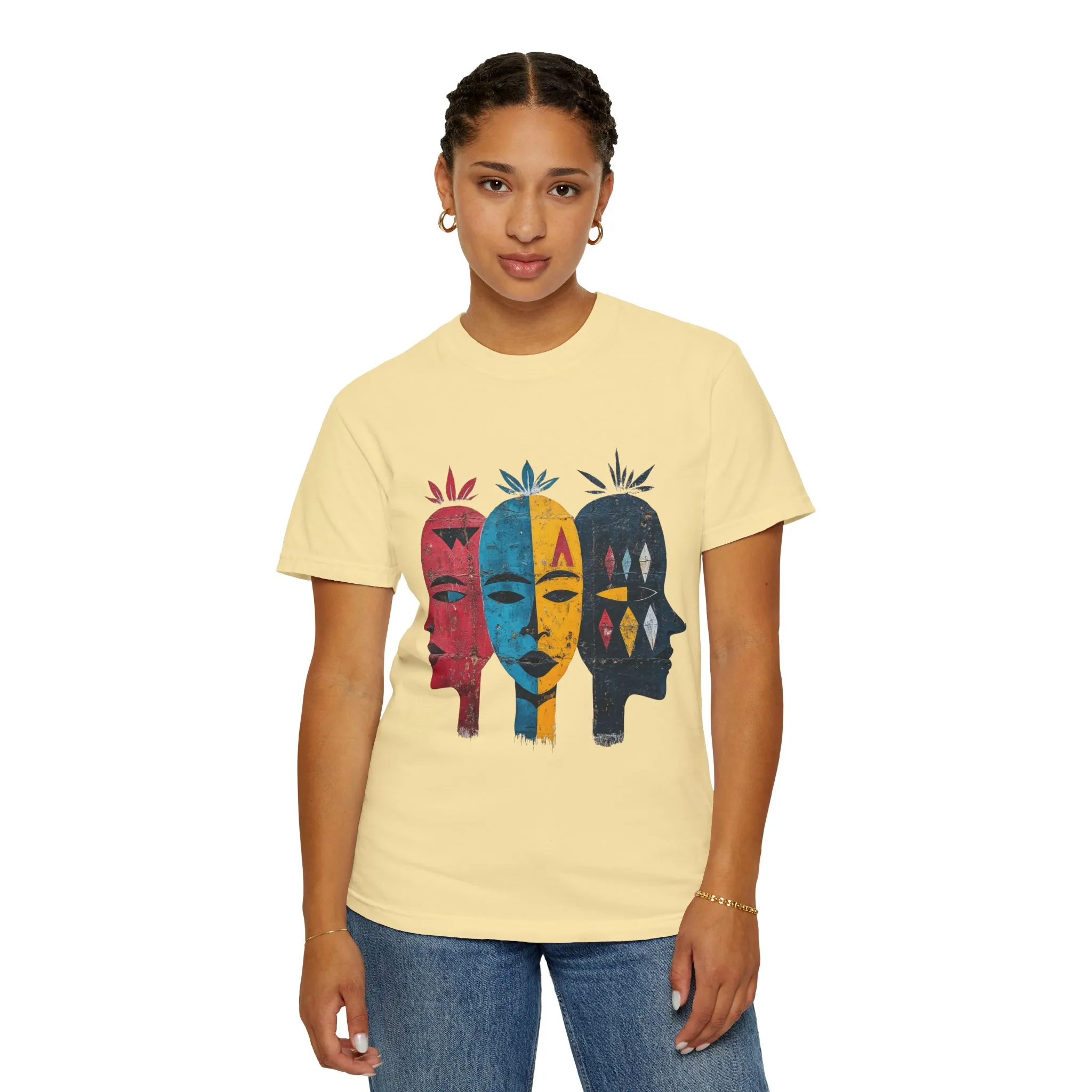 Vibrant Faces Unisex Garment-Dyed T-Shirt - Artistic Expression for Everyday Wear - Image 11