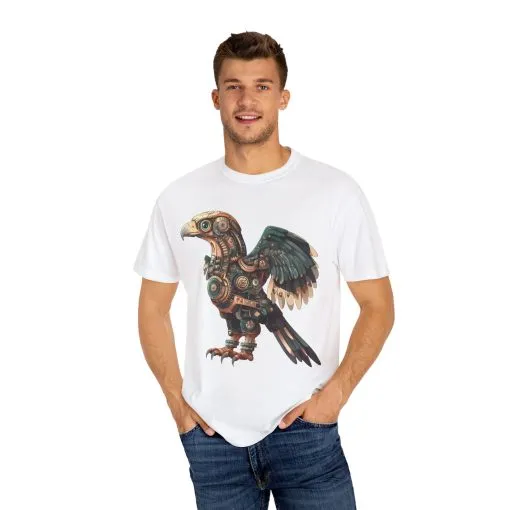 Steampunk Mechanical Bird Unisex Garment-Dyed T-Shirt