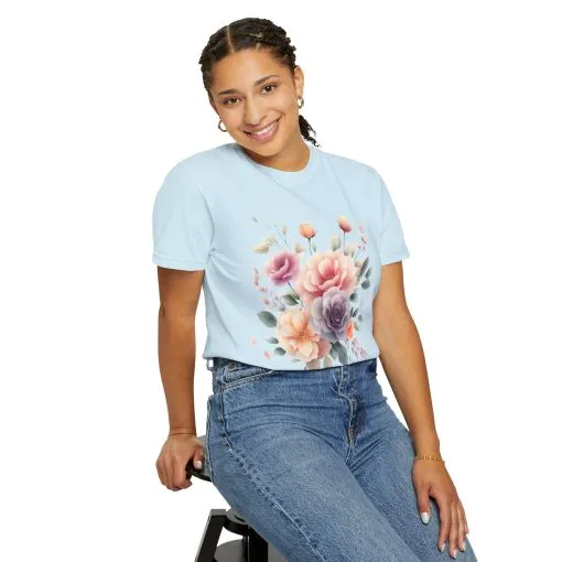 Floral Garden Unisex Garment-Dyed T-Shirt | Soft and Stylish Tee for Spring and Summer Occasions - Image 23