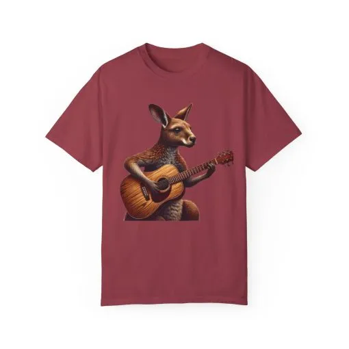 Cool Kangaroo Playing Guitar Unisex T-Shirt - Unique Gift for Music Lovers - Image 37