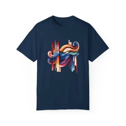 Colorful Abstract Art Unisex Garment-Dyed T-Shirt | Trendy Graphic Tee for Art Lovers - Image 21