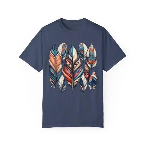 Bohemian Feathers Unisex T-Shirt - Artistic Nature Design - Image 46