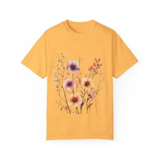 Floral Garden Unisex Garment-Dyed T-Shirt - Perfect for Spring and Casual Wear - Image 17