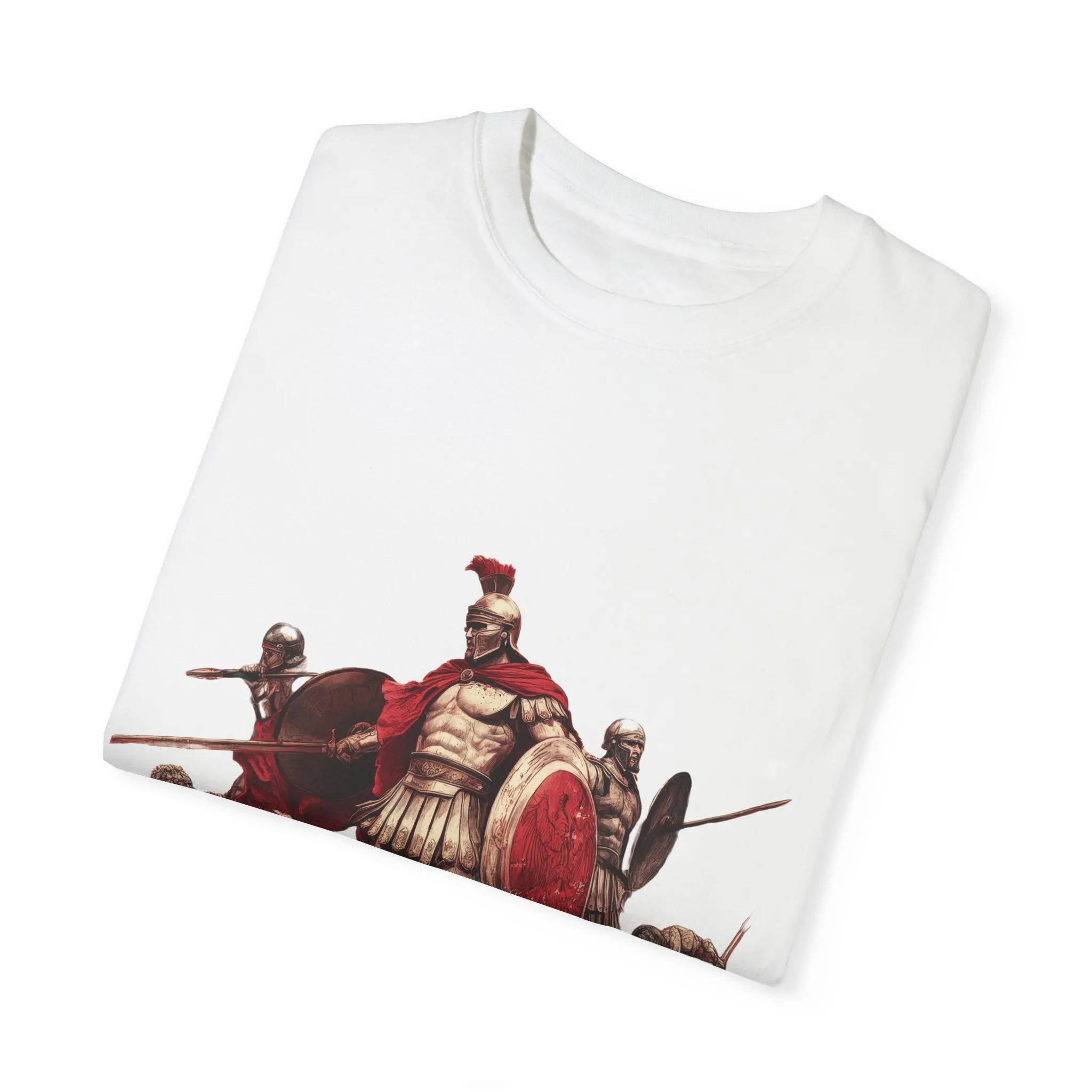Warrior Spirit Unisex Garment-Dyed T-Shirt - Bold Roman Gladiator Design - Image 2