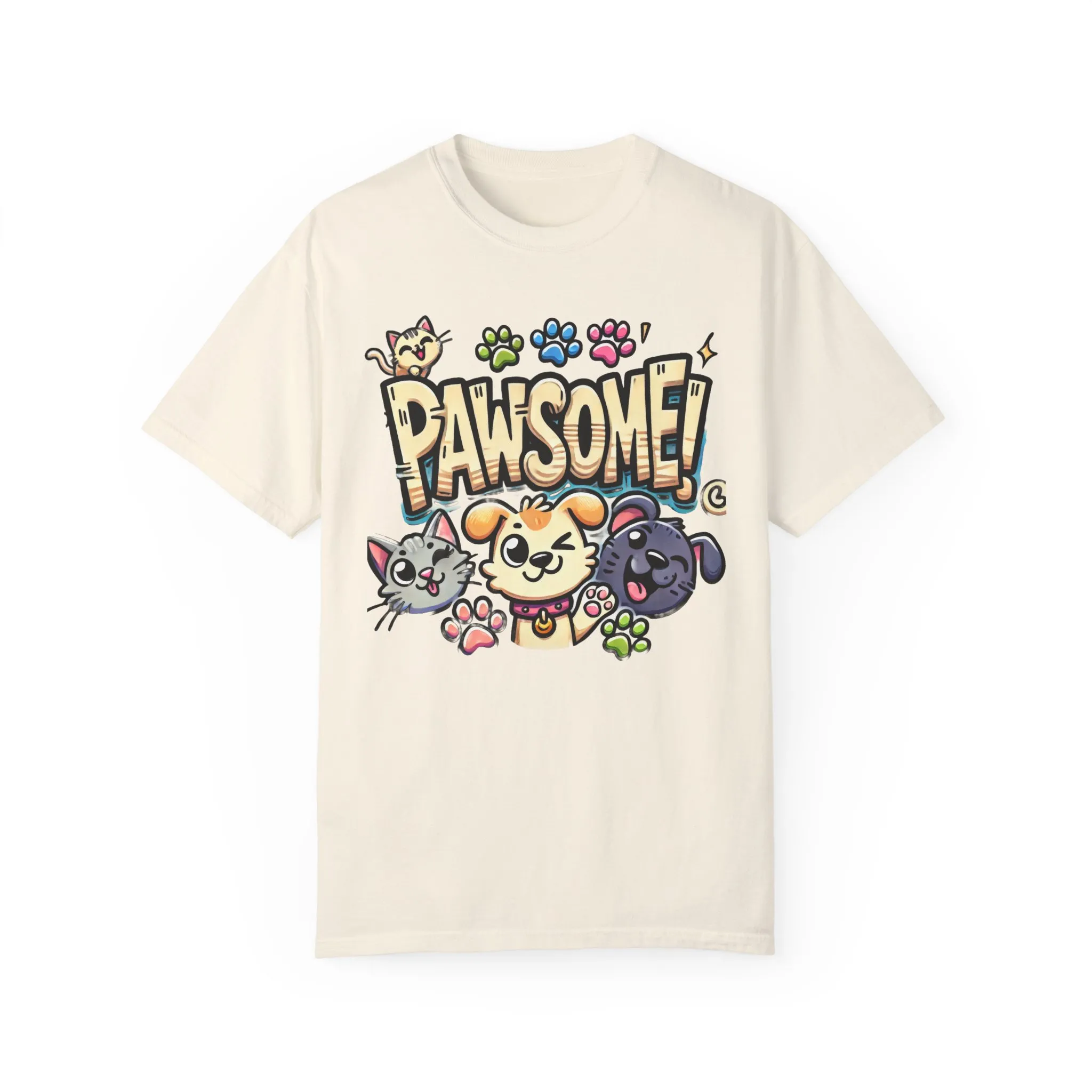 Pawsome Garment-Dyed T-Shirt for Animal Lovers - Image 13