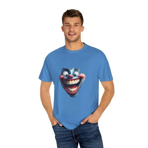 Unisex Garment-Dyed T-shirt with Vintage Clown Print - Perfect for Halloween & Graphic Tee Lovers - Image 31