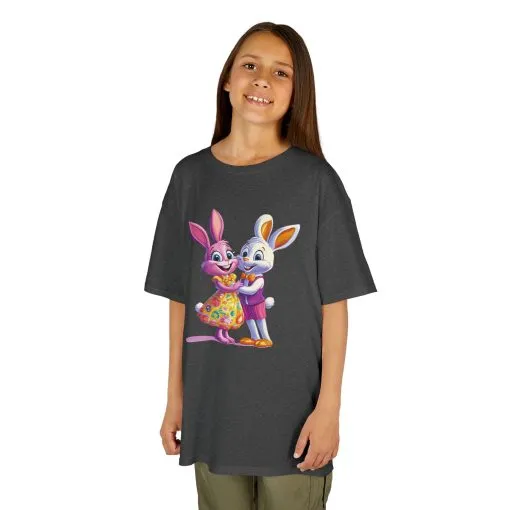 Cute Bunny Love Kids Heavy Cotton Tee - Adorable Cartoon Design for Spring Celebrations - Image 12