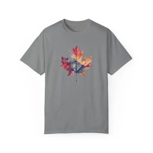 Autumn Maple Leaf Unisex Garment-Dyed T-Shirt - Image 25