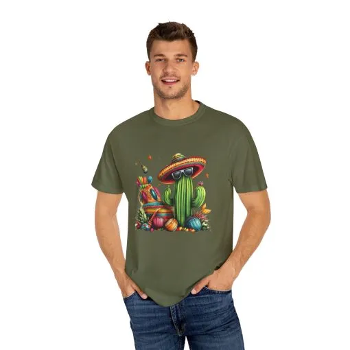 Vibrant Cactus Fiesta T-Shirt - Unisex Garment-Dyed Tee for Summer Celebrations - Image 23