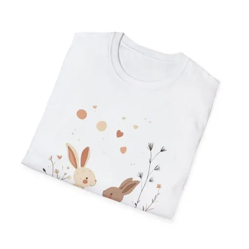 Spring Bunny Love Unisex Softstyle T-Shirt - Cute Floral Design for Easter Celebrations - Image 6