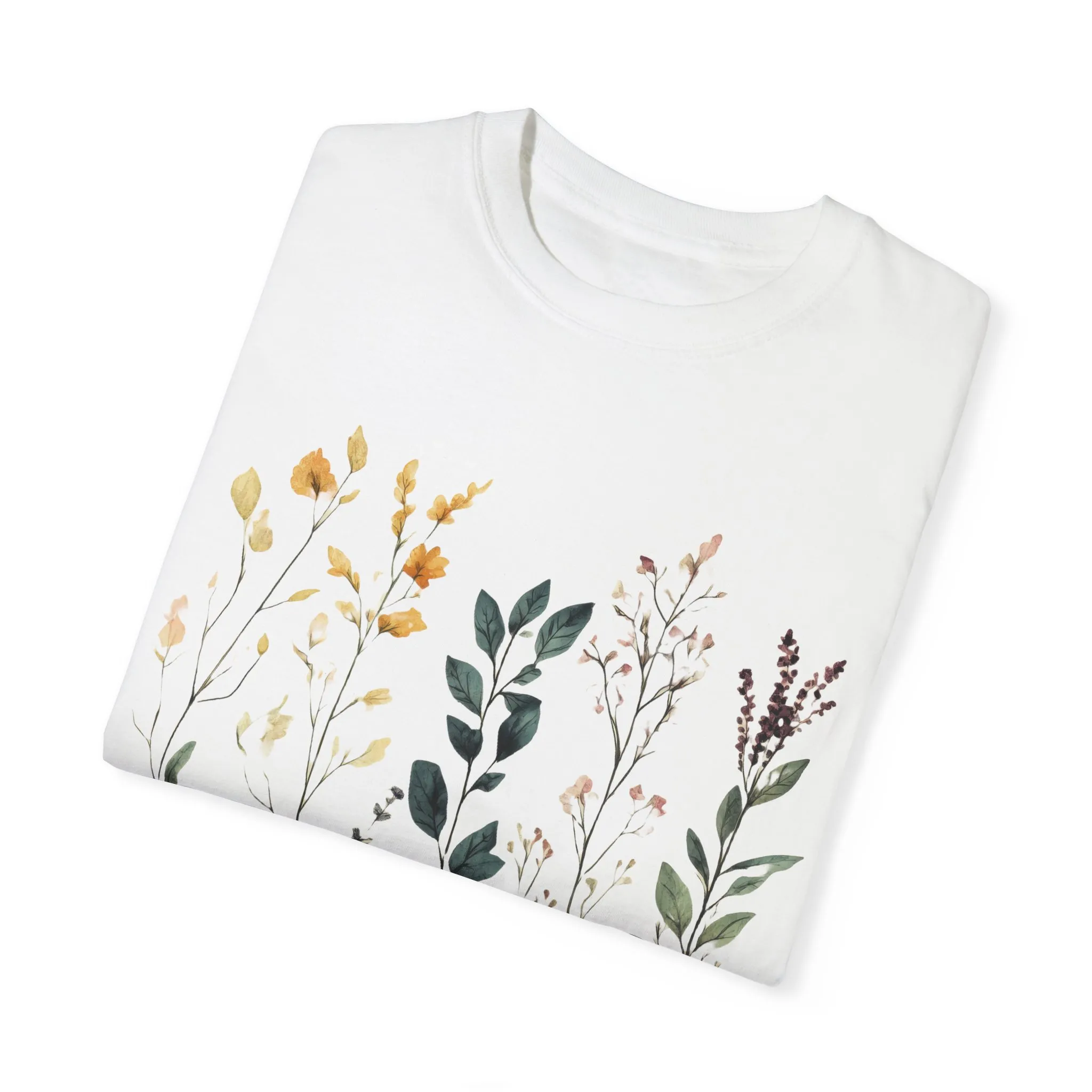 Floral Garden Unisex Garment-Dyed T-Shirt - Nature-Inspired Tee - Image 3
