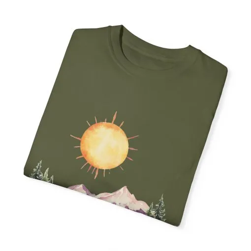 Sunrise Mountain Unisex T-shirt - Nature Lovers Tee - Image 14