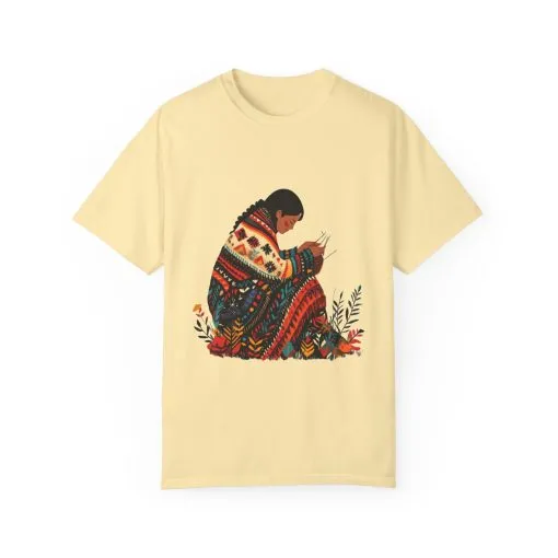 Cultural Heritage Unisex Garment-Dyed T-Shirt - Artisan Design - Image 2