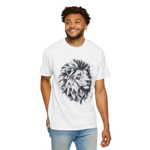 Geometric Lion Unisex T-shirt - Bold, Artistic Design for Animal Lovers - Image 4