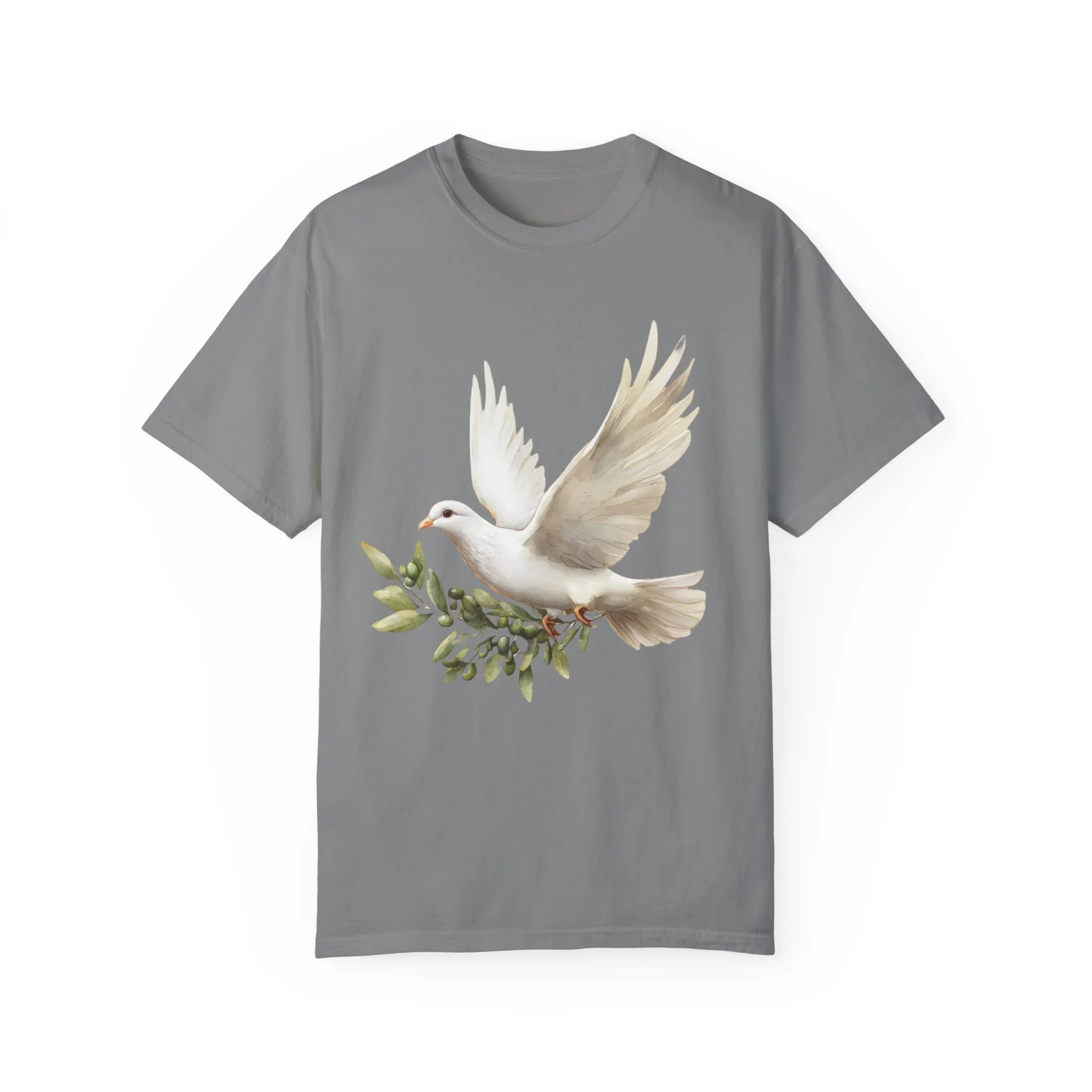 Serene Dove Unisex Garment-Dyed T-Shirt - Peaceful Nature Design - Image 2