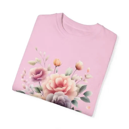 Floral Garden Unisex Garment-Dyed T-Shirt | Soft and Stylish Tee for Spring and Summer Occasions - Image 42