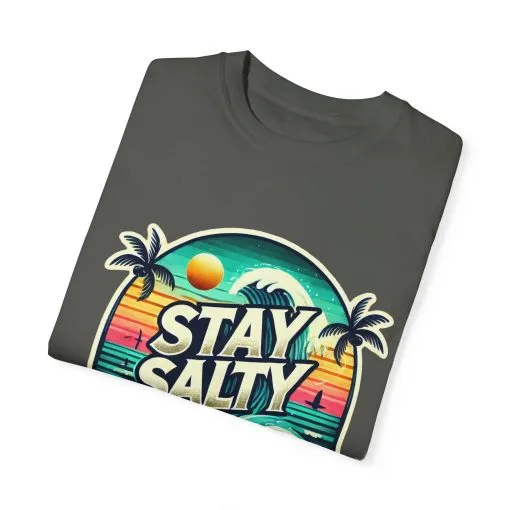 Stay Salty Unisex Garment-Dyed T-Shirt – Perfect for Beach Lovers & Summer Vibes - Image 14