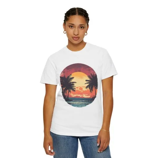 Unisex Garment-Dyed T-shirt | Sunset Beach Vibes Tee - Image 8