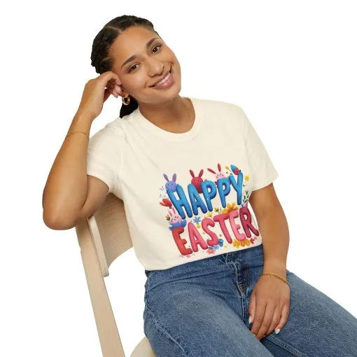 Easter Joy Unisex Softstyle T-Shirt - Spring Floral Design - Image 20