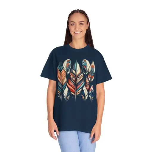 Bohemian Feathers Unisex T-Shirt - Artistic Nature Design - Image 58