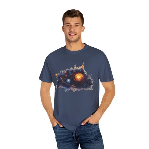 Cosmic Adventure Unisex Garment-Dyed T-Shirt - Space-Themed Graphic Tee - Image 23
