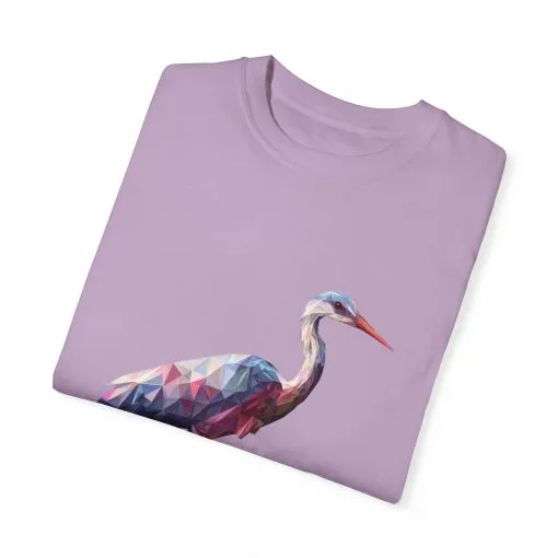 Geo Crane Unisex Garment-Dyed T-Shirt – Stylish Bird Graphic Tee for Nature Lovers - Image 52