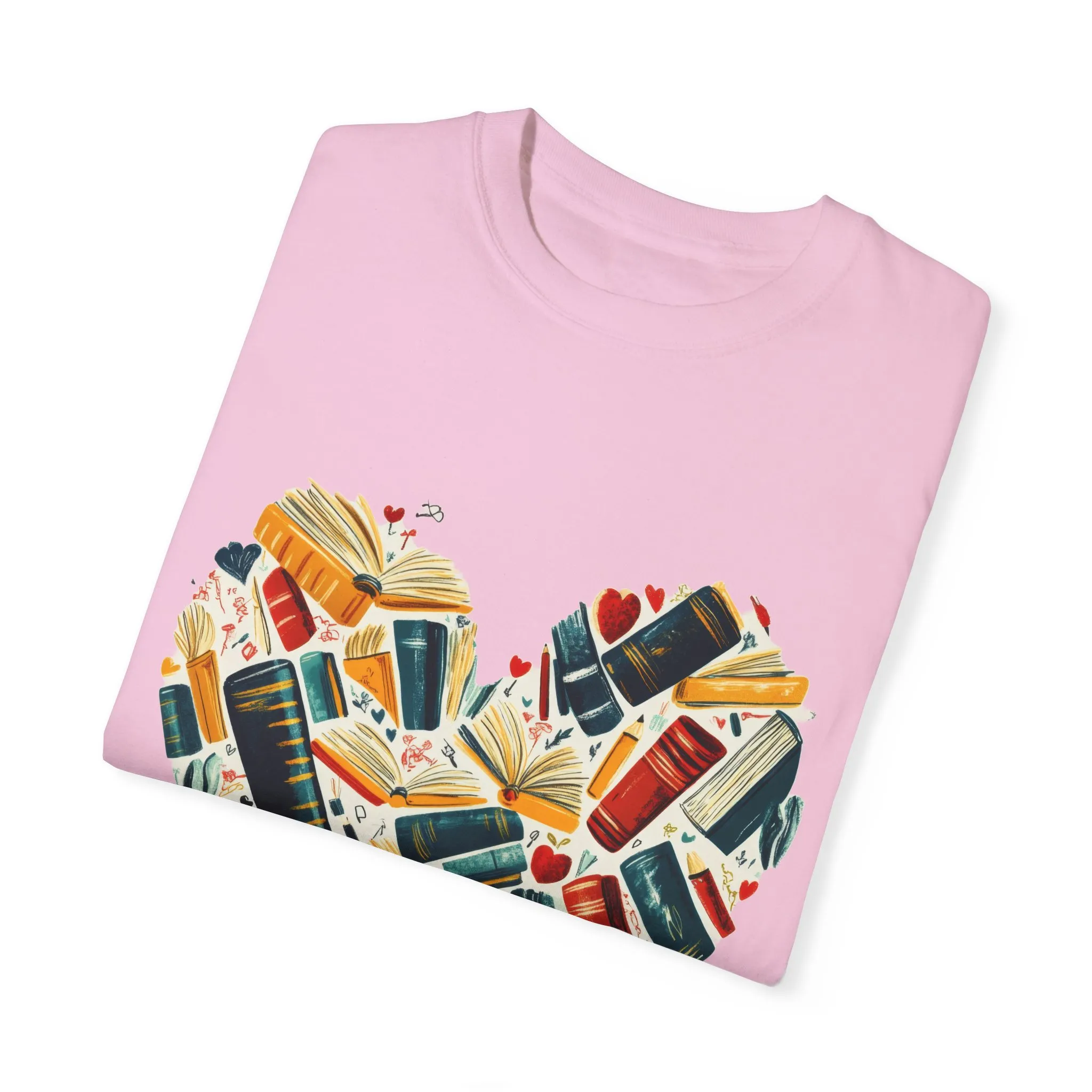 Book Lover's Heart Unisex Garment-Dyed T-Shirt - Image 38