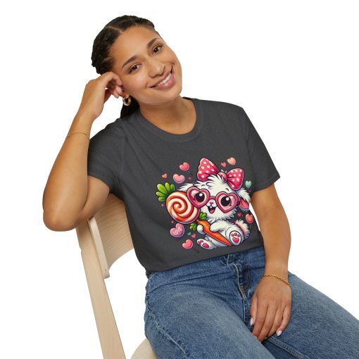 Cute Bunny Love Unisex Softstyle T-Shirt - Perfect for Valentine's Day and Spring Celebrations - Image 45