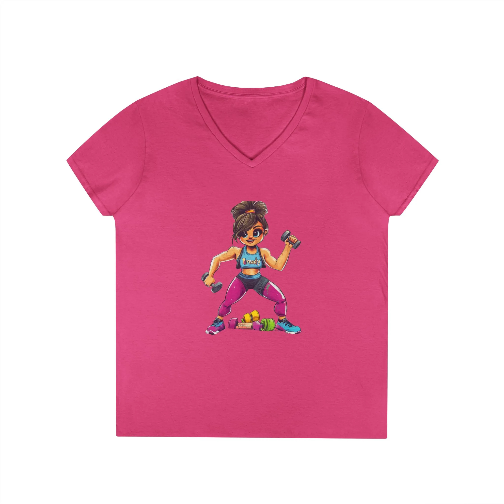Empowered Fitness Ladies' V-Neck T-Shirt - Motivational Workout Tee - Image 17