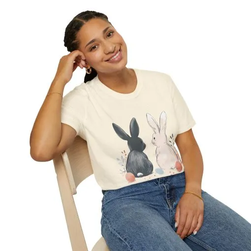 Cute Bunny Love Unisex Softstyle T-Shirt for Easter Celebrations - Image 20