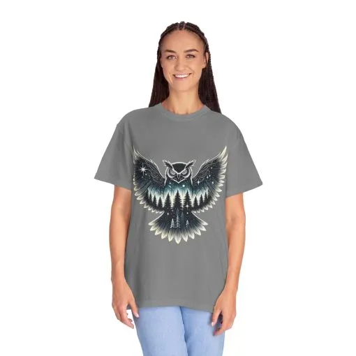 Unisex Garment-Dyed Owl T-Shirt | Nature-Inspired Design for Outdoor Lovers - Image 16