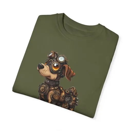 Steampunk Dog Unisex Garment-Dyed T-Shirt - Image 22