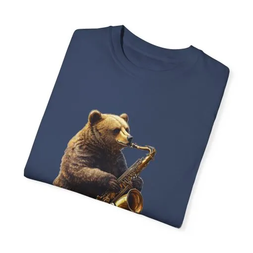 Jazz Bear Unisex Garment-Dyed T-Shirt - Image 34
