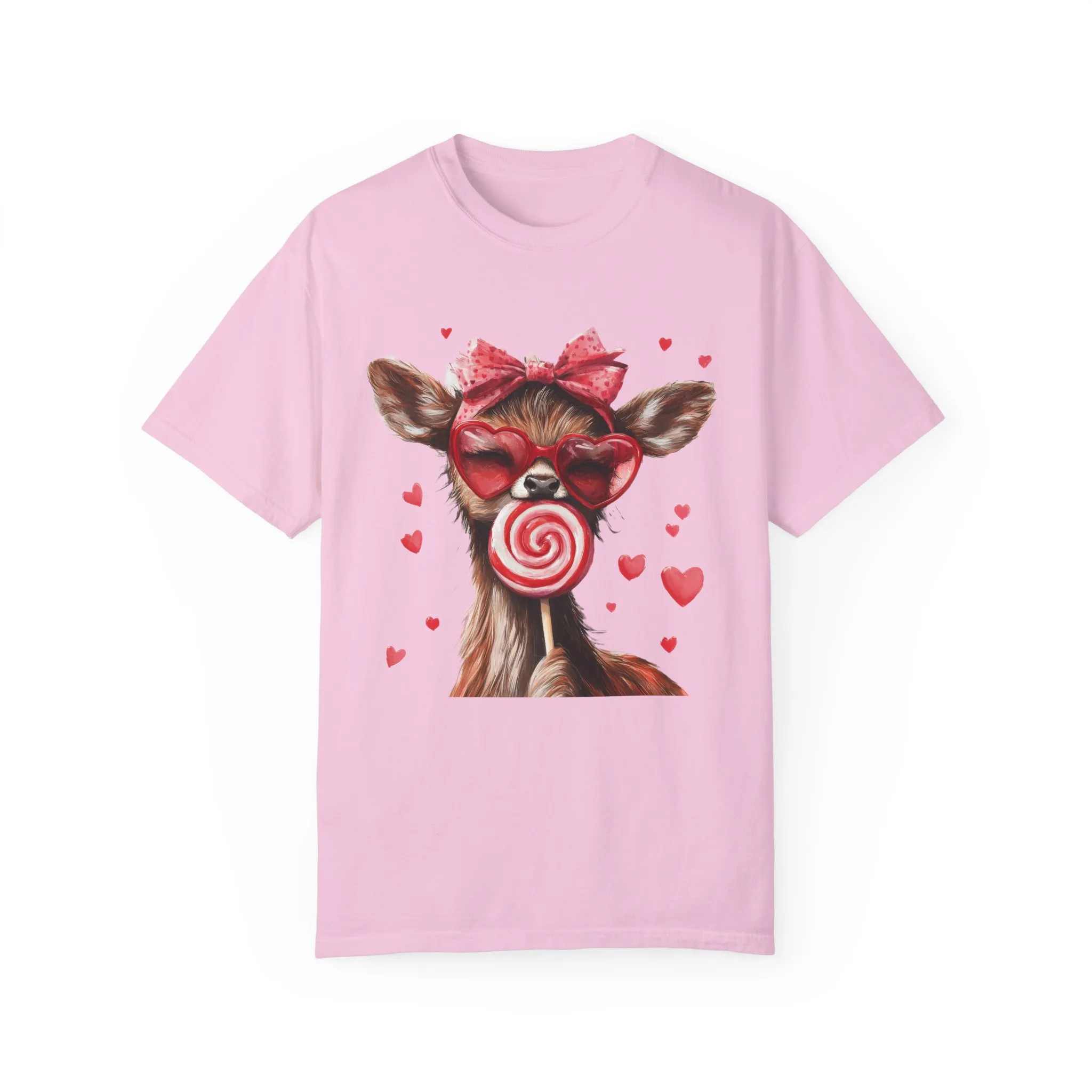 Cute Valentine’s Day Deer T-Shirt - Garment-Dyed Unisex Tee with Heart Design - Image 37