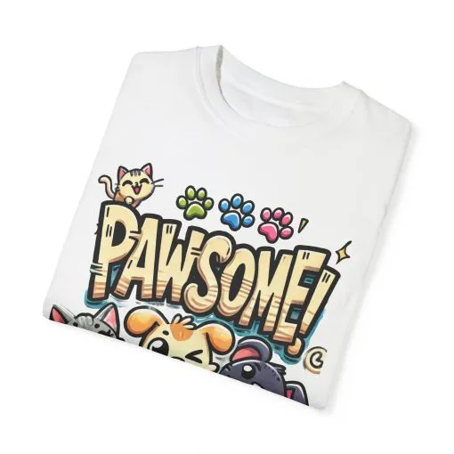 Pawsome Garment-Dyed T-Shirt for Animal Lovers - Image 2