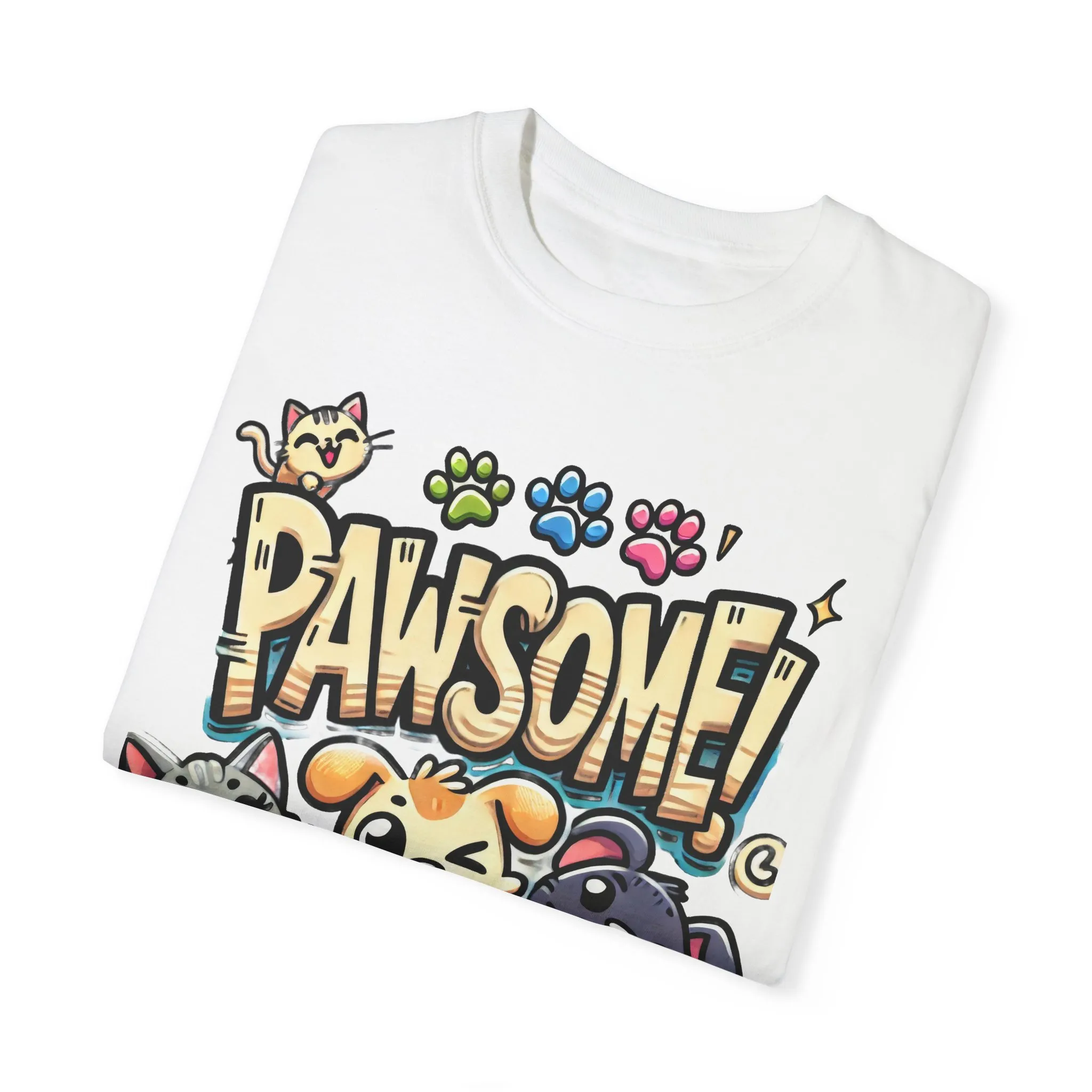 Pawsome Garment-Dyed T-Shirt for Animal Lovers - Image 2