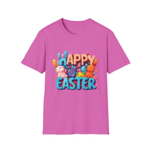 Happy Easter Unisex Softstyle T-Shirt - Fun Spring Bunny Design - Image 66