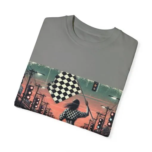 Retro Racing Flag T-Shirt - Unisex Garment-Dyed Tee for Car Enthusiasts - Image 3
