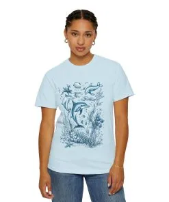 Marine life graphic tee with underwater creatures