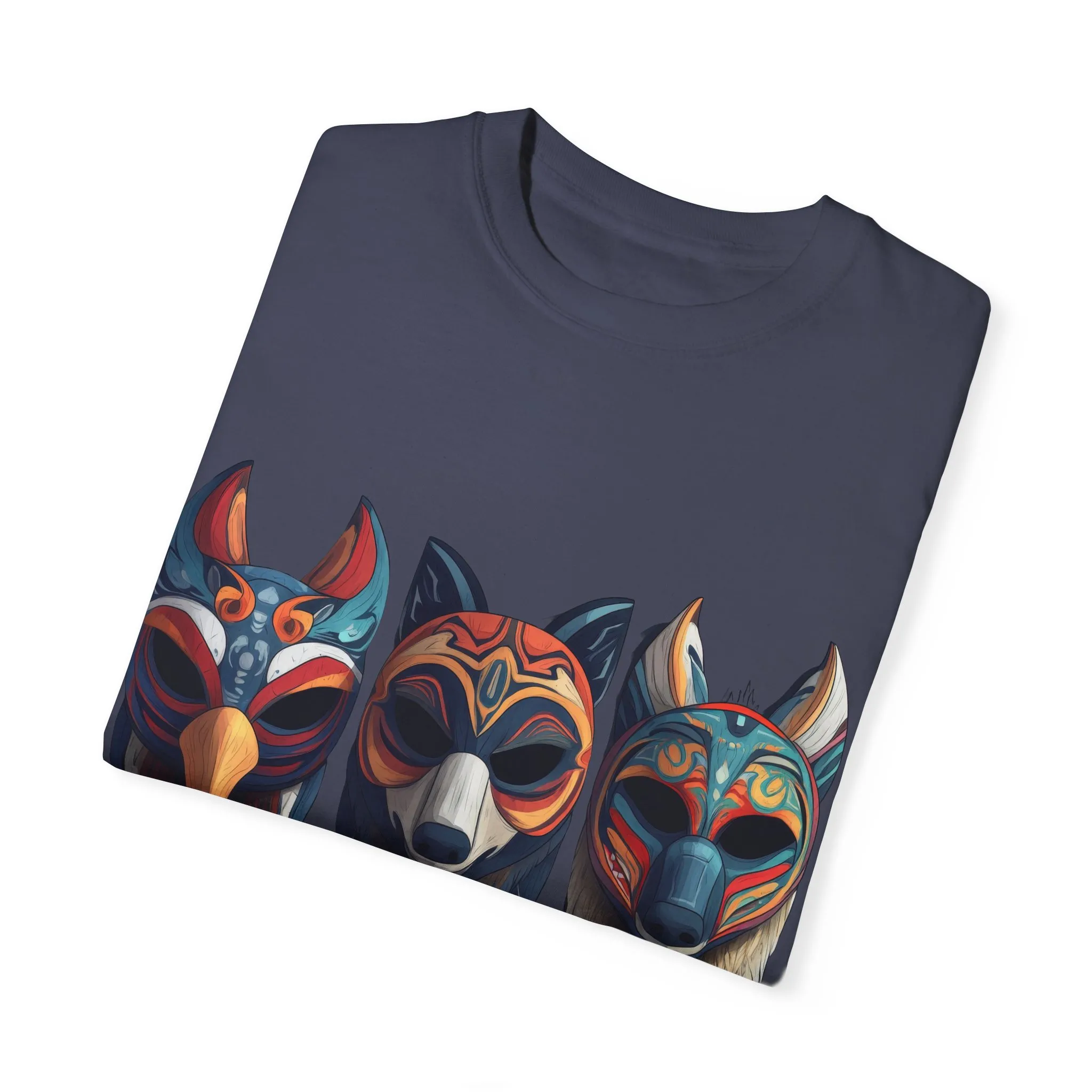 Tribal Mask Unisex Garment-Dyed T-Shirt | Artistic & Colorful Graphic Tee - Image 30